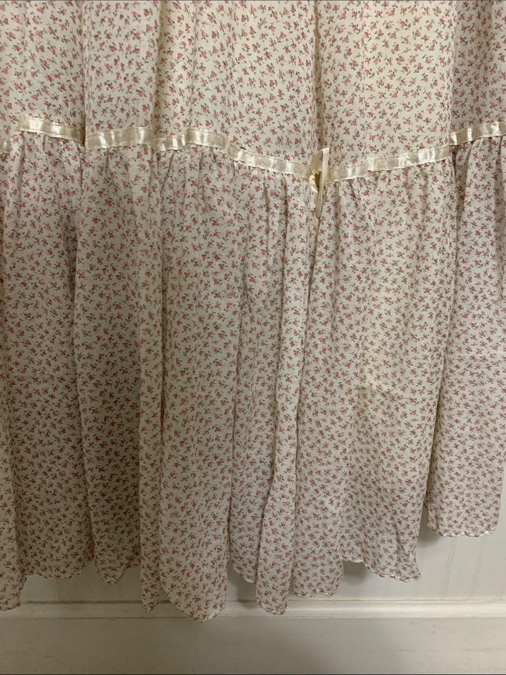 VTG GUNNE SAX Women’s Floral Pink Cream SZ 5 Maxi Dress Cottagecore Festival - Picture 7 of 16